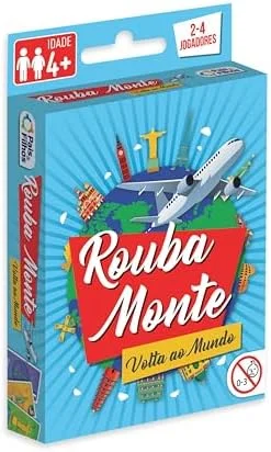 Pais & Filhos | Jogo de Cartas Rouba Monte Volta ao Mundo | Jogo Educativo Infantil, Diversão em Família, Estimula Raciocínio, +4 Anos, 2 a 4 Jogadores