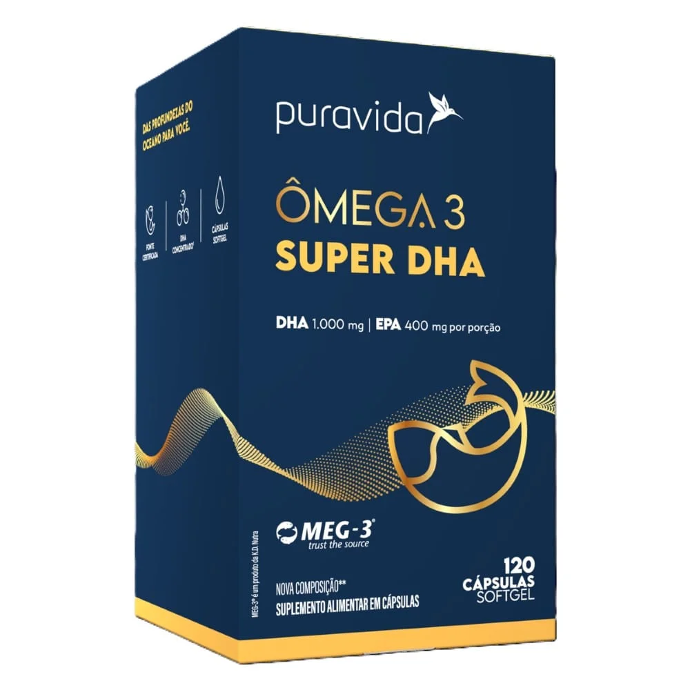 Suplemento Alimentar Puravida Ômega 3 Super DHA 120 Cápsulas