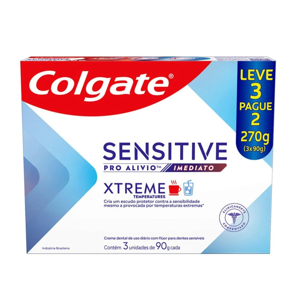 Creme Dental Colgate Sensitive Pro Alívio imediato 90g 3 unidades