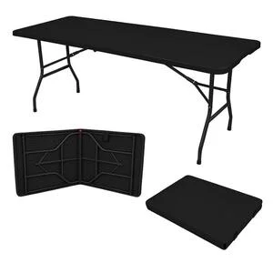 Mesa Dobrável Gallant Vira Maleta Portátil 1,80m Preto Com Al