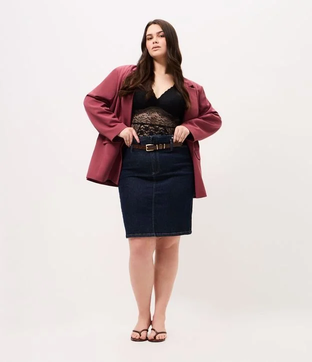Cinto Médio Animal Print Cobra com Fivela Quadrada Curve & Plus Size