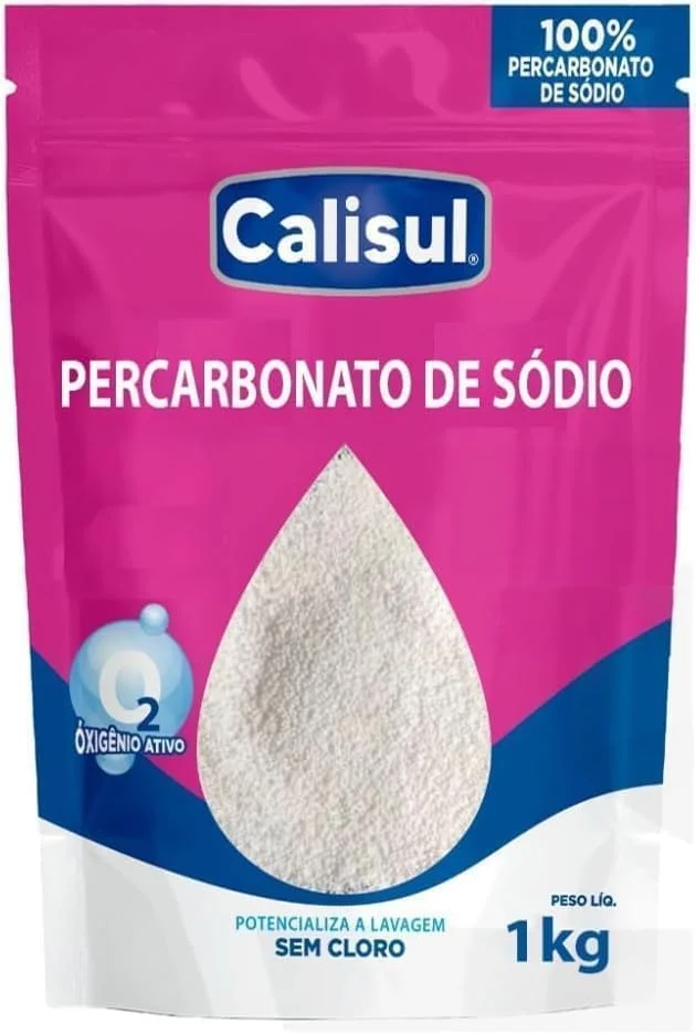 Percarbonato de Sódio 1kg 100% Puro Tira Manchas em Pó Sem Cloro, Biodegradável e Seguro para Roupas Brancas, Coloridas e Limpeza Doméstica Calisul