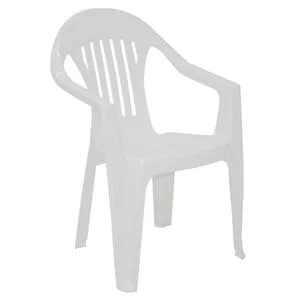 Cadeira de Jardim Plástico com Braço Branco Basic