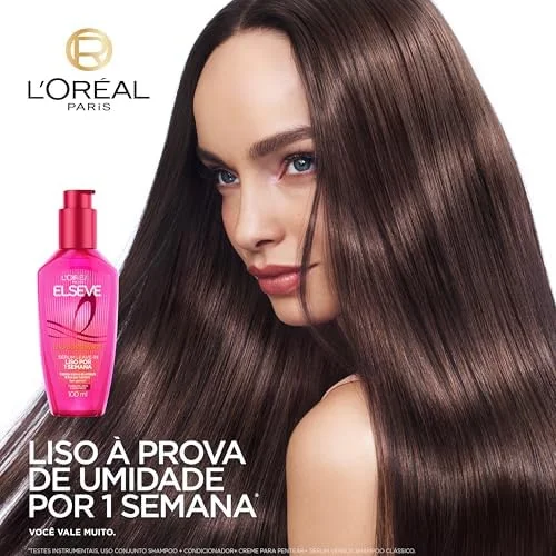 L'Oréal Paris Elseve Liso dos Sonhos, Sérum Leave-in com Tecnologia Ativada por Calor para Efeito Liso por 1 Semana, Antifrizz, Protetor Térmico e Barreira Contra Umidade, 100ml
