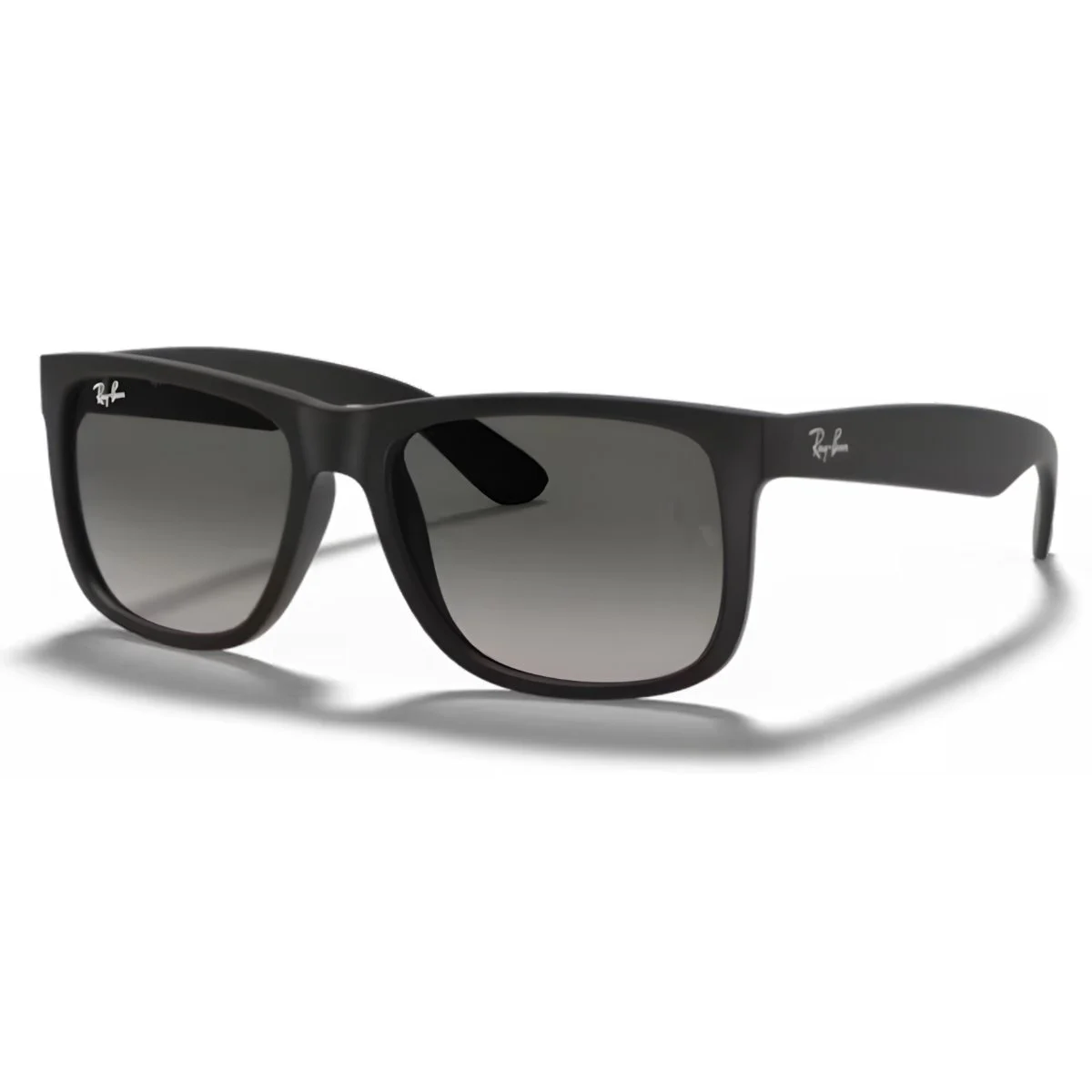Oculos de Sol Ray-Ban Justin Preto Emborrachado Lente Cinza-escuro Degrade RB4165L 601/8G 57