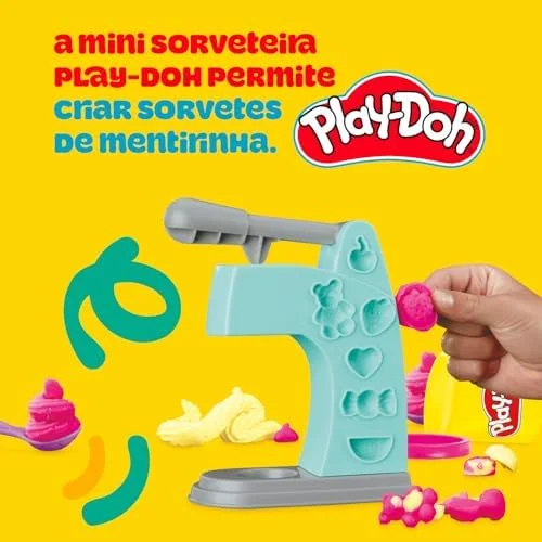 Play-Doh, Massinha de Modelar Infantil, Mini Sorveteria Divertida - Conjunto de Brinquedo com Acessórios e 2 Potes - A partir de 3 Anos