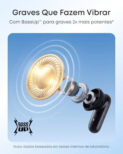soundcore P30i da Anker, Fone de Ouvido Bluetooth 5.4 com Cancelamento de Ruído Adaptativo, Graves Poderosos, 45H de Reprodução, Estojo 2-em-1 com Suporte para Celular, IP54, Fone sem fio TWS, Preto