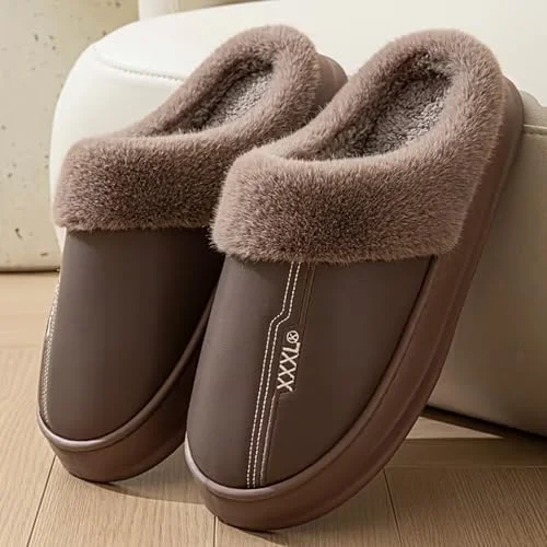 Pantufas Felpudas Impermeáveis ​​para Homem, Antiderrapantes, Macias e Quentes. Pantufas Masculinas