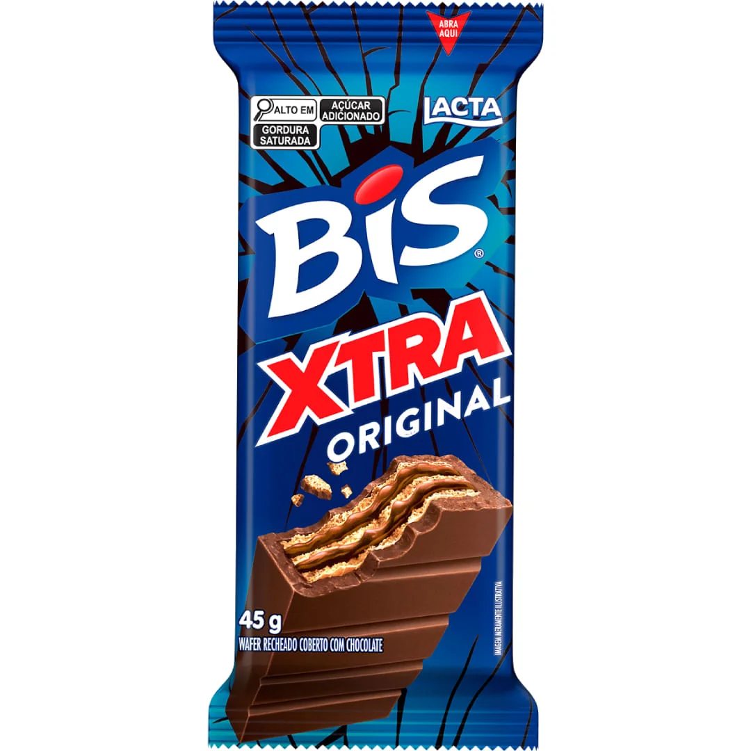 Lacta Bis Xtra Wafer Chocolate ao Leite 45g Bis Xtra ao Leite Lacta 45g