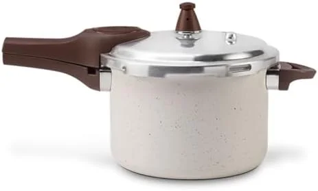Brinox - Panela de Pressão 4,2L Antiaderente Ceramic Life com Fundo de Indução Pressure - Vanilla