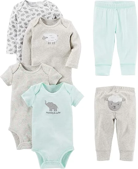 Simple Joys by Carter's Conjunto de 6 peças para bebês meninos (manga curta e comprida) e calça
