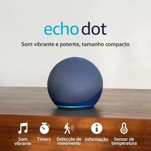 Echo Dot (Geração mais recente) | Smart speaker com Alexa, som vibrante e potente, Wi-Fi e Bluetooth | Cor Azul, com Acesso Antecipado à Alexa+