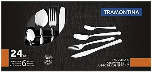 Faqueiro Tramontina Búzios em Aço Inox com Detalhe 24 Peças