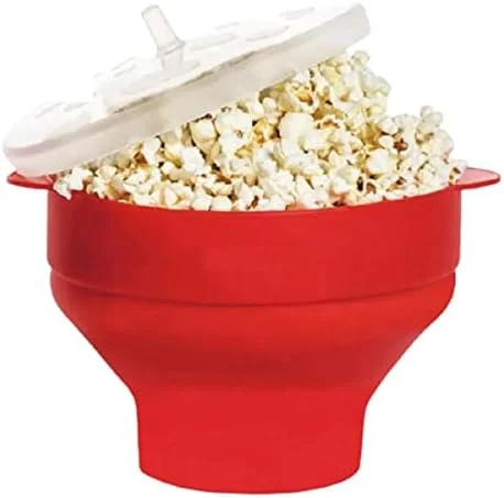 Pipoqueira Em Silicone P/Microondas - Vermelho