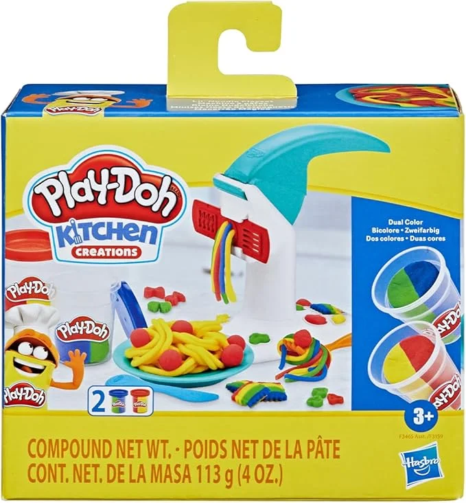 Play-Doh, Massinha de Modelar Infantil, Kitchen Creations, Macarrão Mágico - Conjunto de Brinquedo com Acessórios e 2 Potes - A partir de 3 Anos