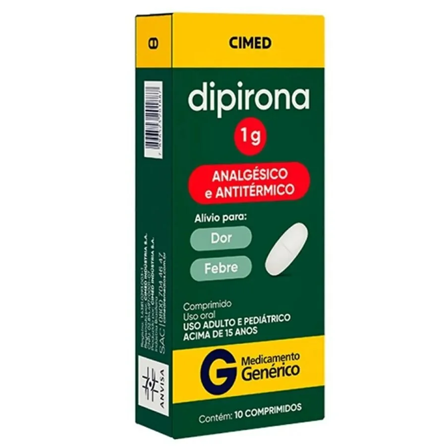 Dipirona Monoidratada 1g Cimed 10 Comprimidos