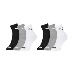 6 Pares De Meias Cano Médio De Algodão Puma Com Sola Atoalhada Masculina Costura Fina