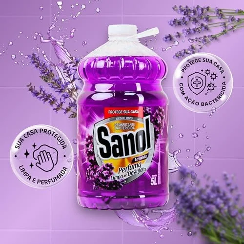 Desinfetante Líquido Para Uso Geral Lavanda 5 Litros Roxo