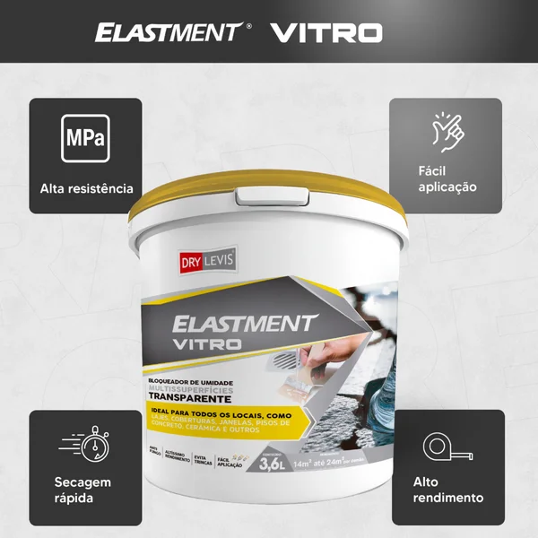 Bloqueador de Umidade Impermeabilizante Drylevis Elastment Vitro 3,6L Transparente