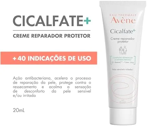 Avène Cicalfate+ Creme Reparador Facial, Nutre, Protege e Repara Pele Irritada, Água Termal Avène, Sulfato de Cobre e Zinco, Purifica, Acalma e Acelera a Reparação da Pele, Resultados Visíveis em 48 Horas, 20ml