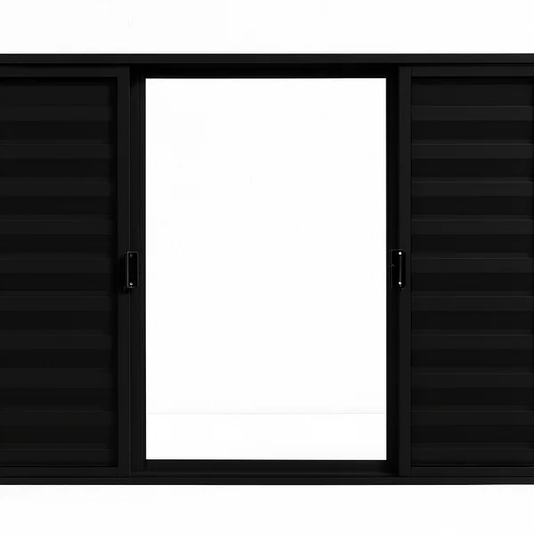 Veneziana 6 Folhas Aluminio Preto 1,00x1,50