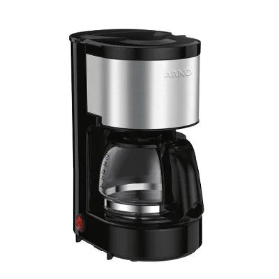 Cafeteira Elétrica Arno Perfectta Inox 0,6 L 15 Xícaras Jarra de Vidro Sistema Corta Pingos Preta
