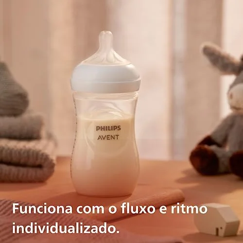Philips Avent Mamadeira Pétala 3.0 9oz/260ml com Bico de Fluxo Médio (Fluxo 3), Azul, SCY903/01