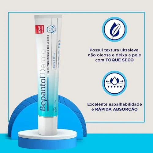 Bepantol Derma Toque Seco, Pele Normal a Seca, Hidratante Facial e Corporal, Bepantol Oil Free, 30g