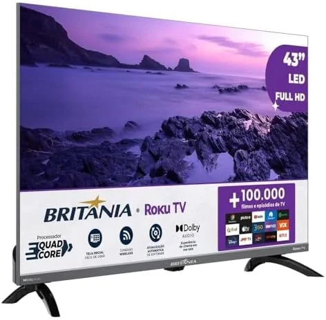 Smart TV 43" Britânia B43KRA Full HD Roku TV