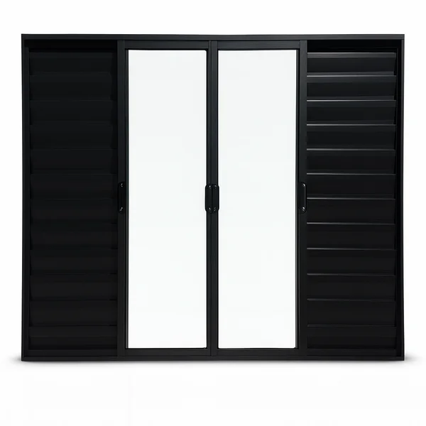 Veneziana 6 Folhas Aluminio Preto 1,00x1,20