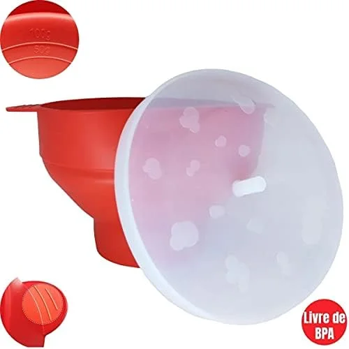 Pipoqueira Em Silicone P/Microondas - Vermelho
