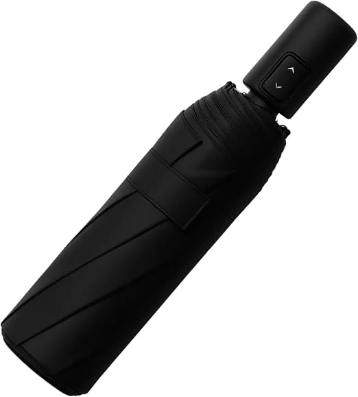 Guarda-Chuva Premium Dobrável com Cabo de Madeira – Abertura Automática 1 Clique, Antivento, Proteção UV, Impermeável, Elegante e Compacto para Qualquer Clima