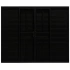 Veneziana 6 Folhas Aluminio Preto Com Grade 1,00x1,00
