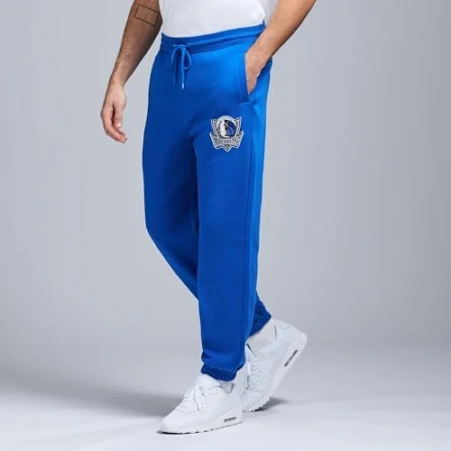Game 7 Calça de moletom masculina X NBA oficialmente licenciada casual de lã com bolsos