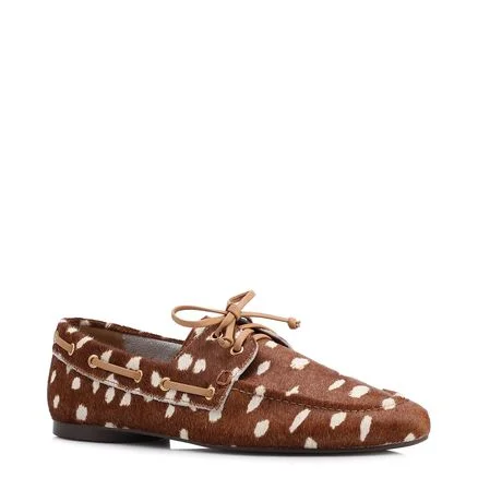Mocassim - Animal Print Couro Pelo Amarração