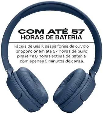 JBL, Fone de Ouvido Bluetooth, Tune 520BT, On-ear, Sem Fio - Azul