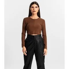 Blusa Feminina Manga Longa Endless Marrom