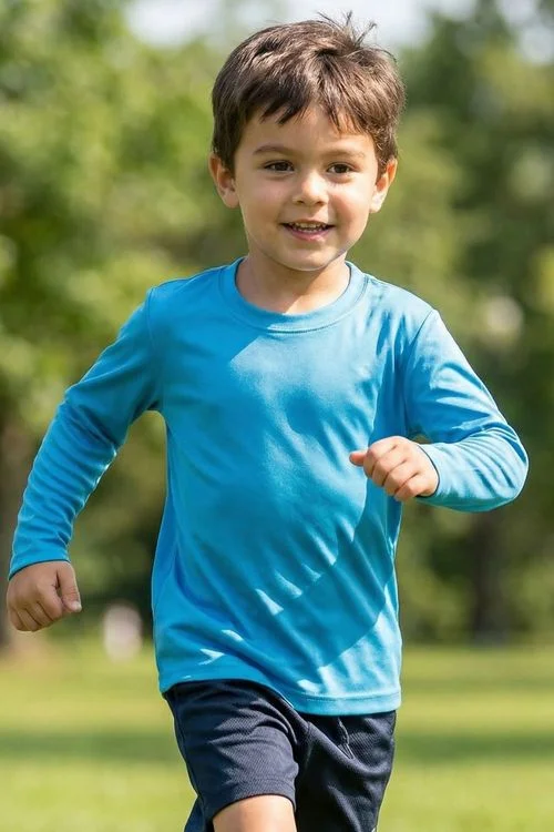 Camiseta UV Infantil Polo Wear Azul Médio