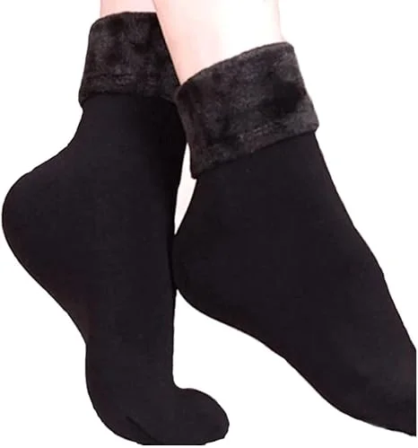 Kit 3 Meia Térmica Grossa Flanelada Fleece Inverno Frio Intenso Unissex (Preta)