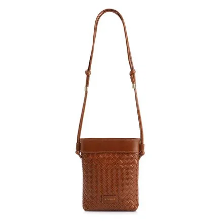 Bolsa Transversal Tressê - Couro Marrom Claro