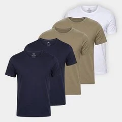 Kit Camiseta Hering Slim C/ 5 Masculina