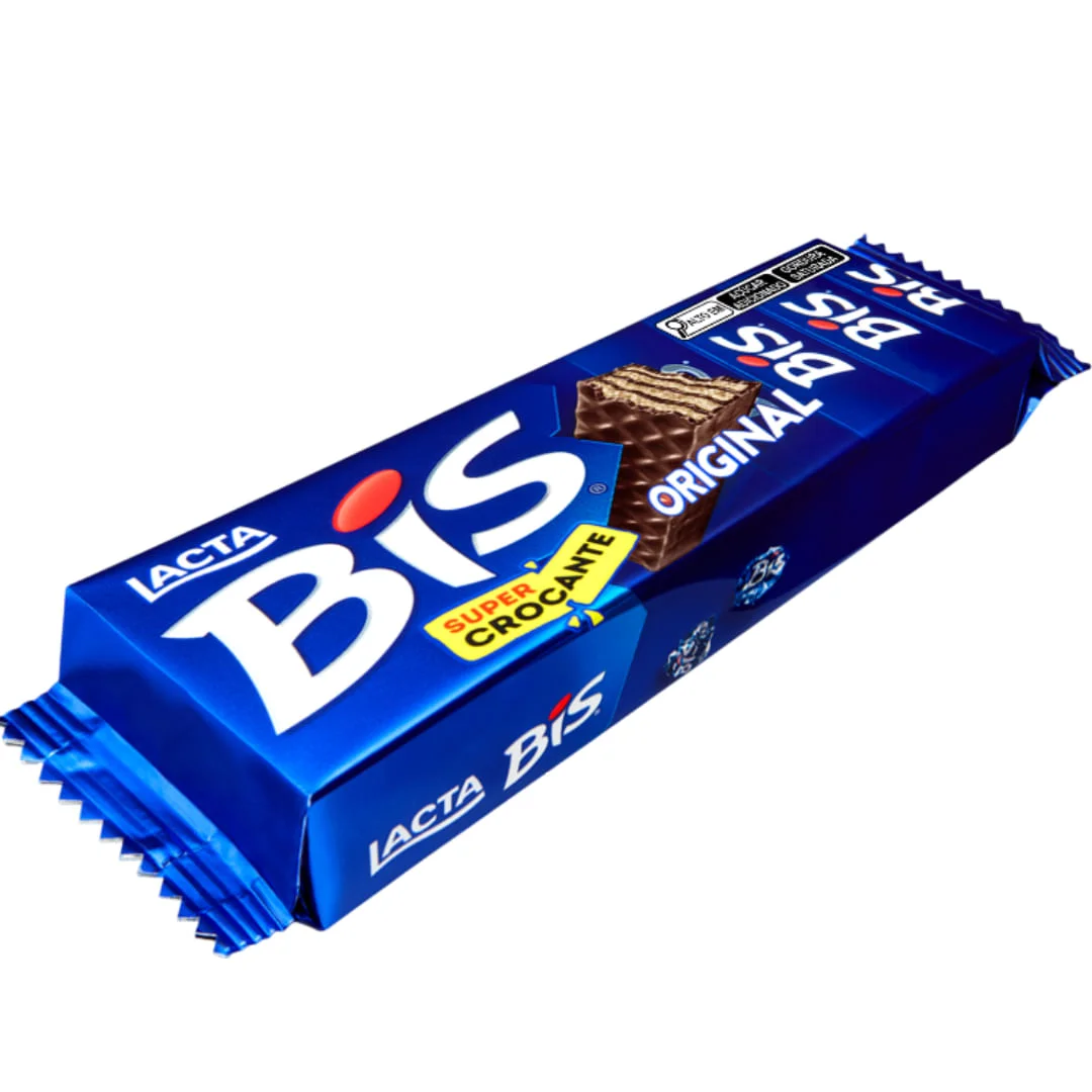 Lacta Bis Wafer Chocolate ao Leite 100,8g Caixa 16 Unidades Bis ao Leite 100,8g
