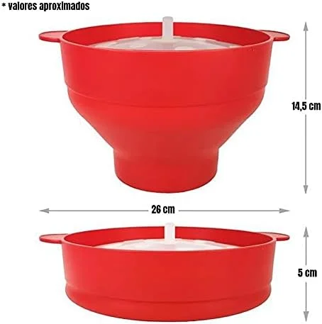 Pipoqueira Em Silicone P/Microondas - Vermelho