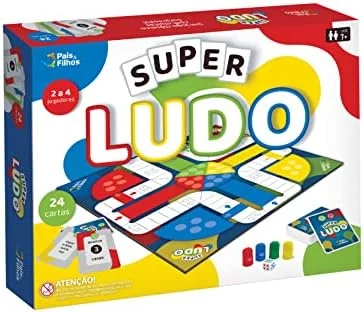 Pais & Filhos | Super Ludo | Jogo de Tabuleiro com Cartas | 2 a 4 Jogadores | +7 Anos | Diversão em Família | Estratégia e Aprendizado