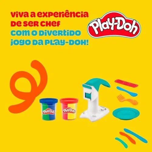 Play-Doh, Massinha de Modelar Infantil, Kitchen Creations, Macarrão Mágico - Conjunto de Brinquedo com Acessórios e 2 Potes - A partir de 3 Anos