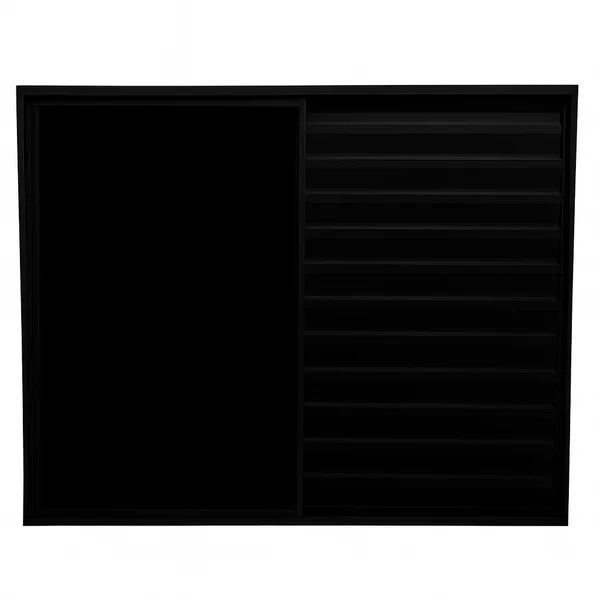 Veneziana 3 Folhas Aluminio Preto 1,00x1,50