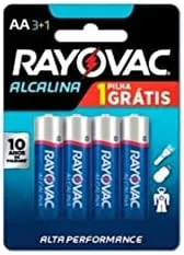 Pilha, Rayovac, Alcalina 208013, Azul, Aa, Pequena, Pacote de 4