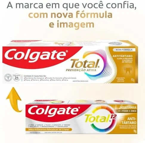 Creme Dental Colgate Total Anti Tártaro 3 unidades 90g