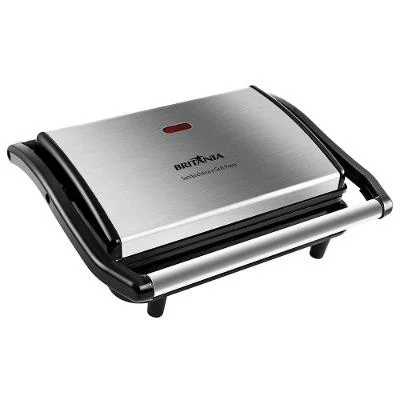 Sanduicheira Grill Britânia BGR27I Press 850W Antiaderente – Inox/Preta