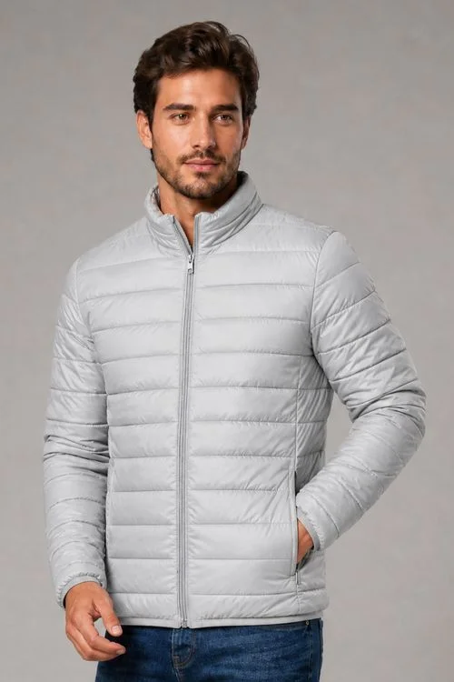Jaqueta Masculina Sem Capuz Polo Wear Cinza Claro